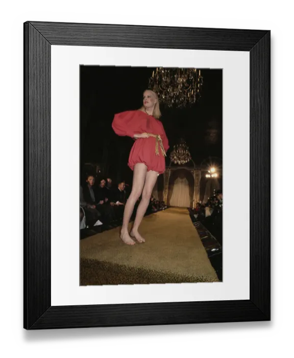 Framed Print : Model In Red Romper Suit Framed Print : Model In Red Romper Suit