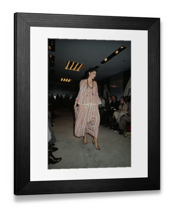 Framed Print : Model In Striped Outfit Framed Print : Model In Striped Outfit