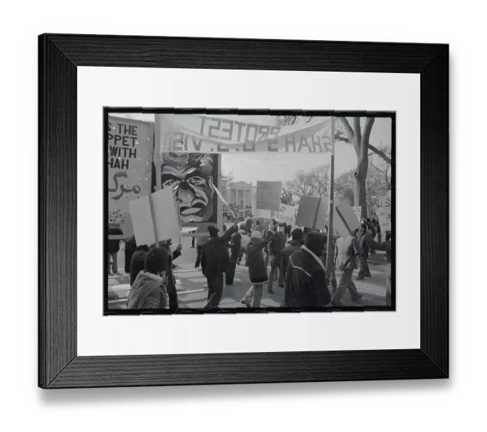 Framed Print : Demonstrators For and Against Shah of Iran March by White House Framed Print : Demonstrators For and Against Shah of Iran March by White House