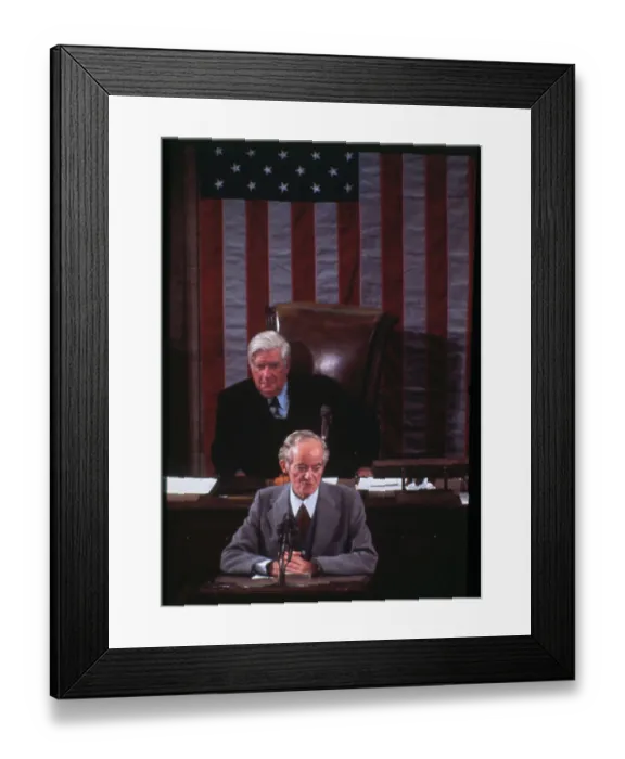 Framed Print : Hubert Humphrey Addressing the House