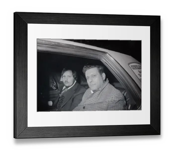 Framed Print : Frank Sturgis and His Lawyer Sitting in Car Framed Print : Frank Sturgis and His Lawyer Sitting in Car