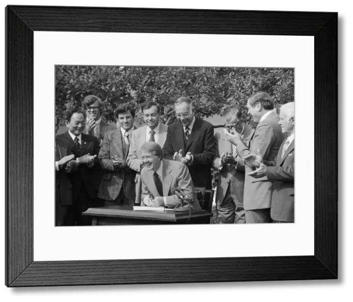 Framed Print : President Carter Laughing at Ceremony Framed Print : President Carter Laughing at Ceremony