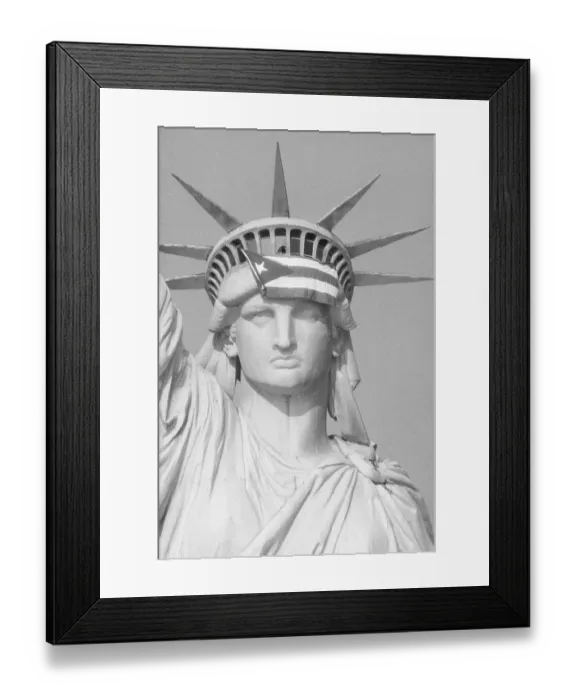 Framed Print : Puerto Rican Flag On Statue Of Liberty