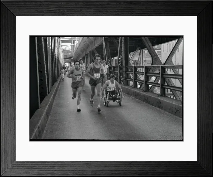 Framed Print : Paraplegic Races in Wheelchair in Marathon Framed Print : Paraplegic Races in Wheelchair in Marathon