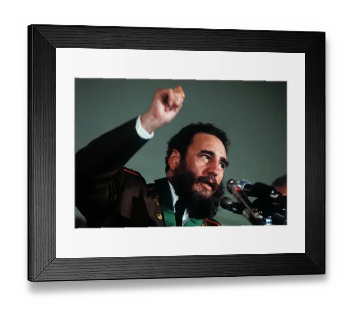 Framed Print : Fidel Castro Gesturing While Speaking at Podium Framed Print : Fidel Castro Gesturing While Speaking at Podium