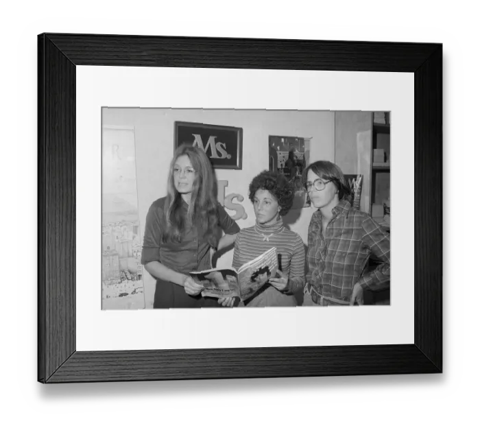 Framed Print : Gloria Steinem Visiting Ms. Magazine Office Framed Print : Gloria Steinem Visiting Ms. Magazine Office
