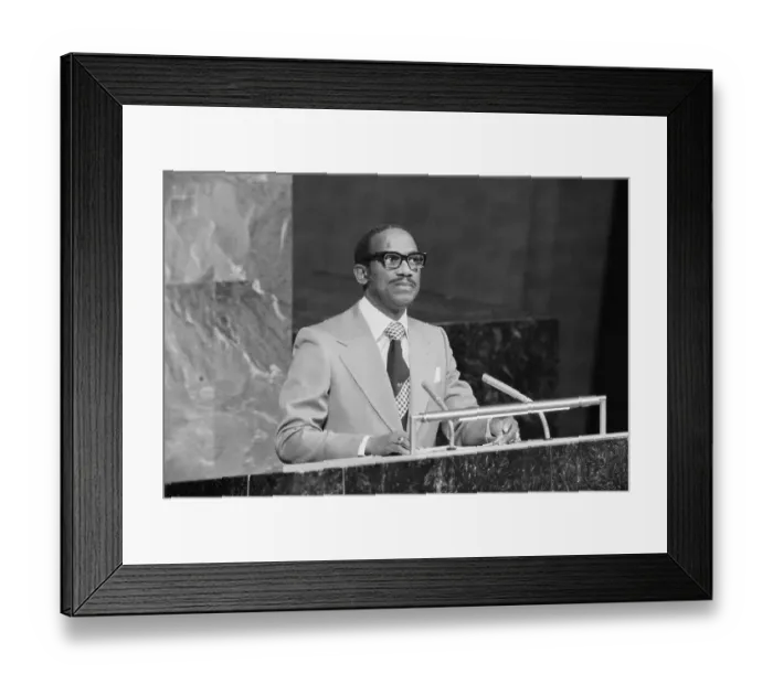 Framed Print : Sir Eric Gairy Delivering Address