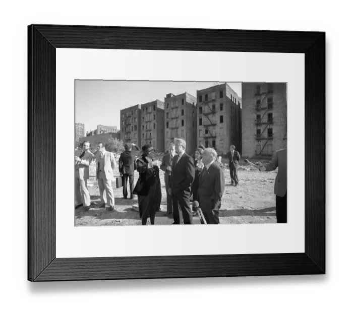 Framed Print : Pres Carter with Others at Burned Out Site Framed Print : Pres Carter with Others at Burned Out Site
