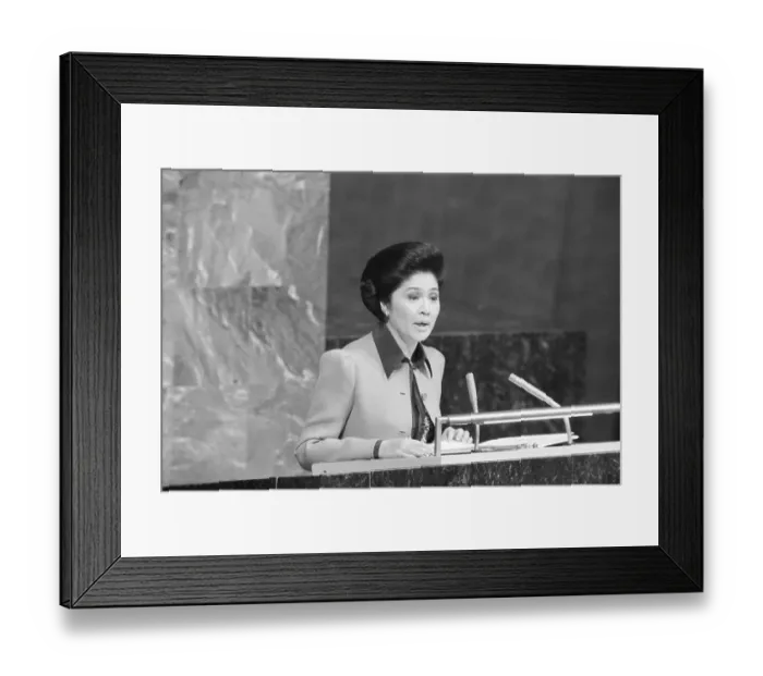Framed Print : Imelda Marcos Speaks At UN
