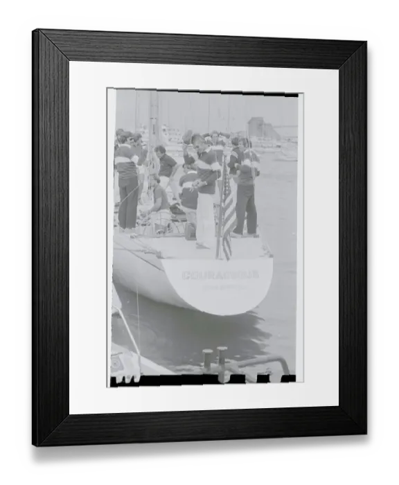 Framed Print : Ted Turner Leaving Dock for Yacht Race Framed Print : Ted Turner Leaving Dock for Yacht Race