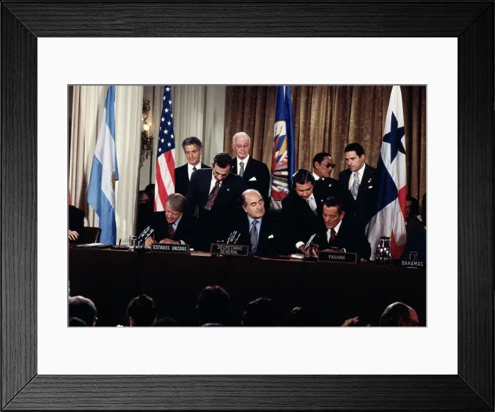 Framed Print : President Carter and Others Sign Panama Treaty Framed Print : President Carter and Others Sign Panama Treaty