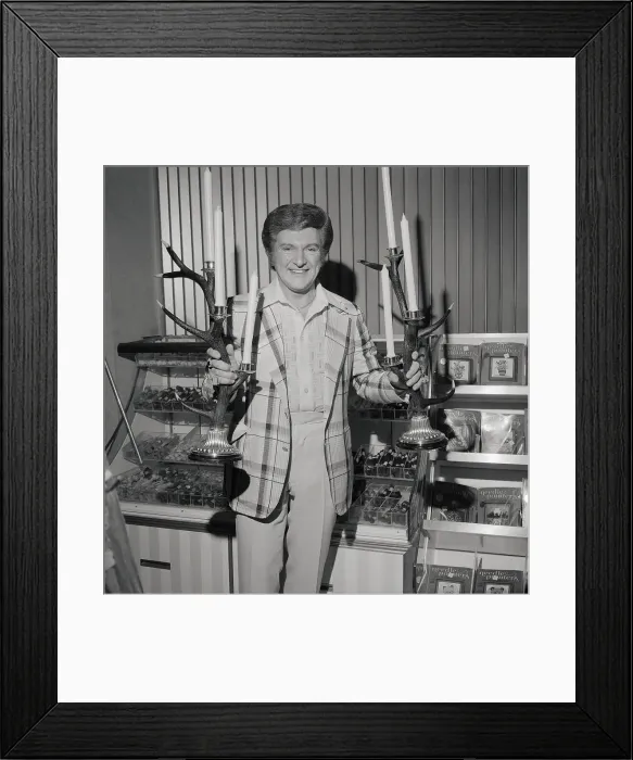 Framed Print : Liberace Admiring Antler Candelabra Framed Print : Liberace Admiring Antler Candelabra