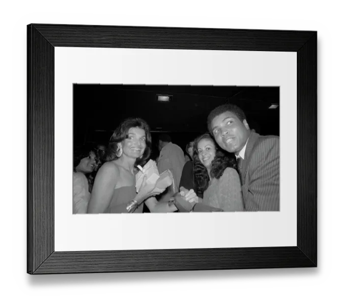 Framed Print : Jackie Onassis with Boxer Muhammad Ali and Wife Framed Print : Jackie Onassis with Boxer Muhammad Ali and Wife
