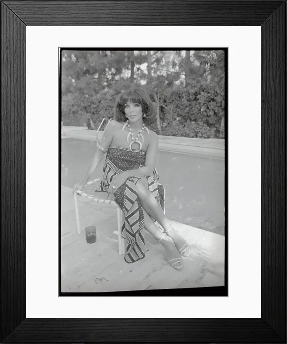 Framed Print : Actress Joan Collins Relaxing by Pool Framed Print : Actress Joan Collins Relaxing by Pool