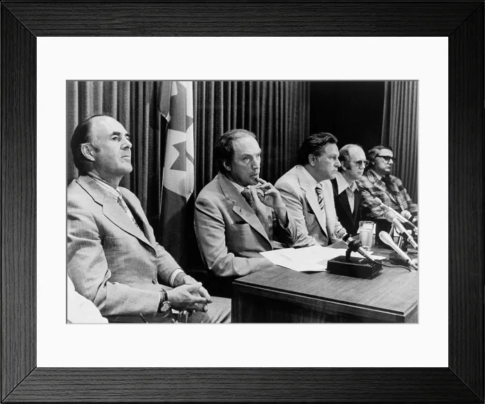 Framed Print : Canadian's Leaders at Press Confernce Framed Print : Canadian's Leaders at Press Confernce