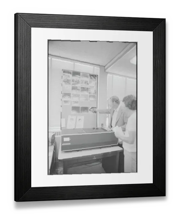 Framed Print : Son of Sam Detectives Discussing Clue Board Framed Print : Son of Sam Detectives Discussing Clue Board