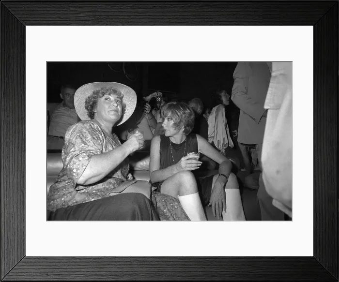 Framed Print : Bella Abzug and Shirley MacLaine Sitting at Party Framed Print : Bella Abzug and Shirley MacLaine Sitting at Party