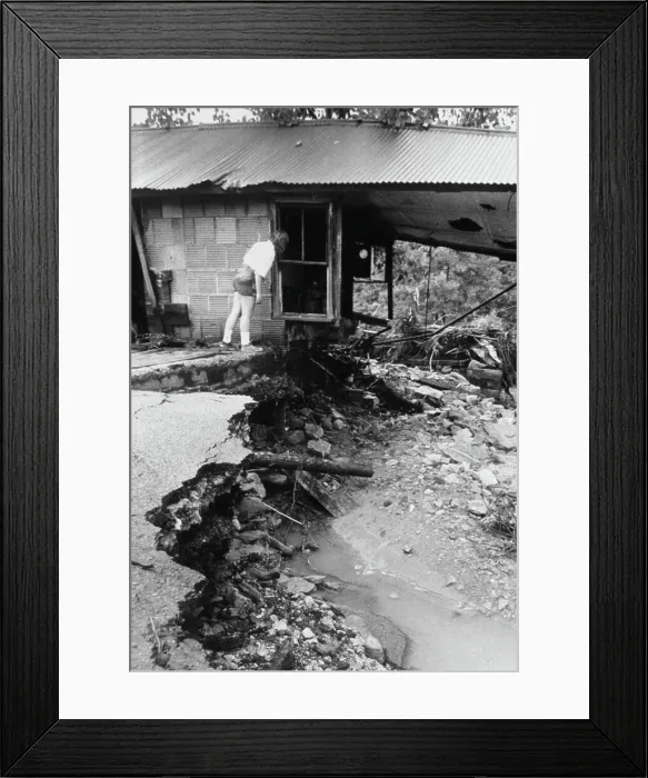 Framed Print : House Destroyed by Flood Waters Framed Print : House Destroyed by Flood Waters