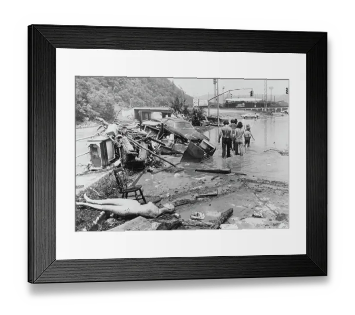 Framed Print : Downtown Johnstown Flood Debris Framed Print : Downtown Johnstown Flood Debris