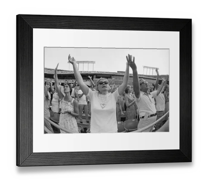 Framed Print : People Raising Arms at Religious Conference