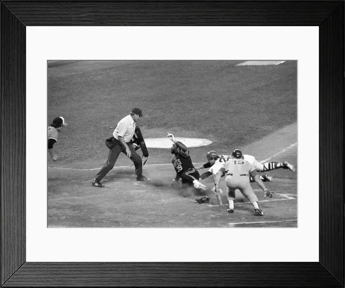 Framed Print : Dave Parker Scores from First Base
