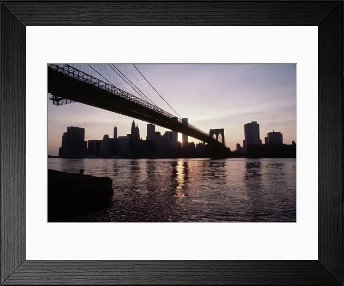 Framed Print : Brooklyn Bridge and Manhattan Skyline