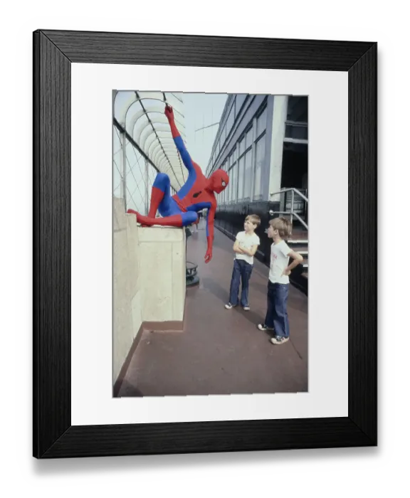 Framed Print : Boys Meet Spider-Man Framed Print : Boys Meet Spider-Man