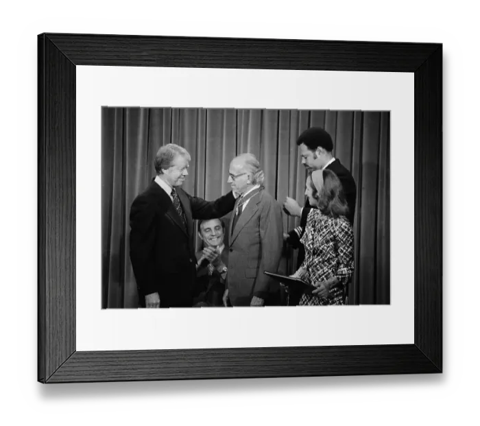 Framed Print : President Carter Congratulating Jonas Salk Framed Print : President Carter Congratulating Jonas Salk