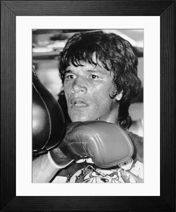 Framed Print : Closeup Of Carlos Monzon At Punching Bag Framed Print : Closeup Of Carlos Monzon At Punching Bag