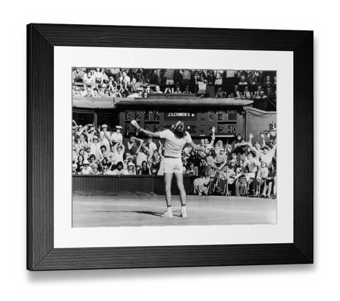Framed Print : Bjorn Borg Winning at Wimbledon Framed Print : Bjorn Borg Winning at Wimbledon