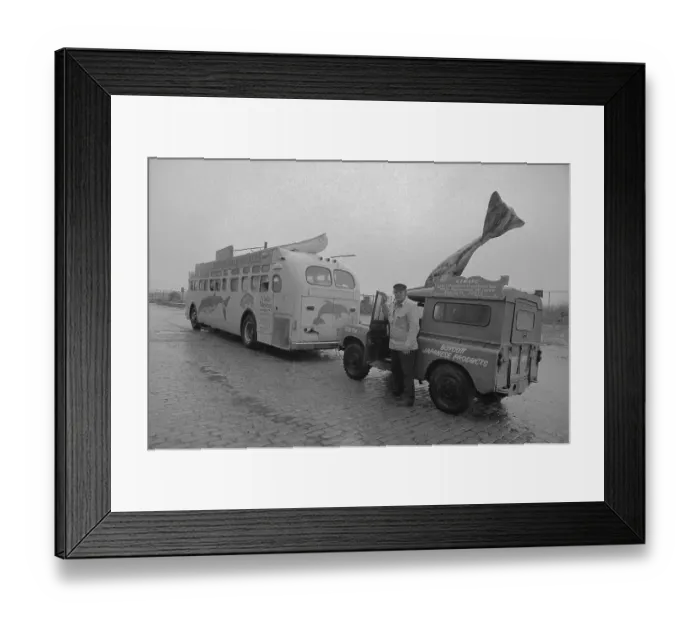 Framed Print : Byrd Baker Standing by Bus Framed Print : Byrd Baker Standing by Bus