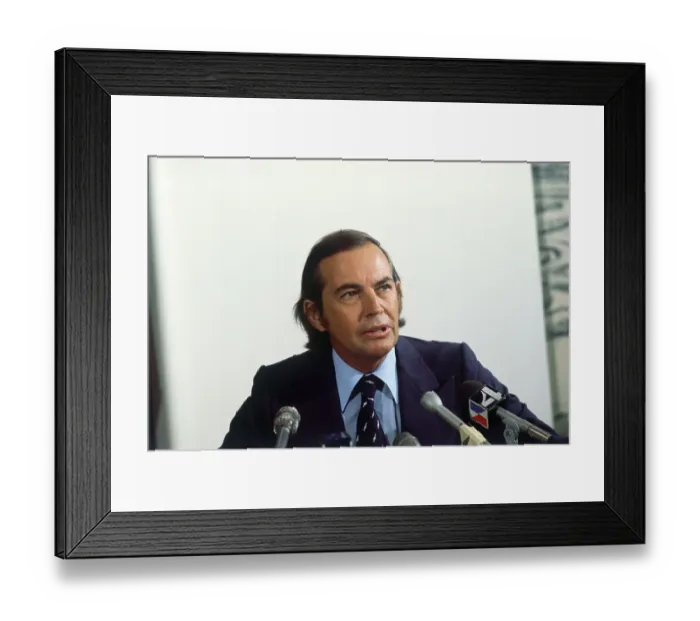 Framed Print : Christian Barnard at a Press Conference Framed Print : Christian Barnard at a Press Conference