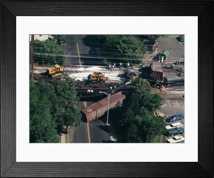 Framed Print : Derailment, New Jersey Framed Print : Derailment, New Jersey