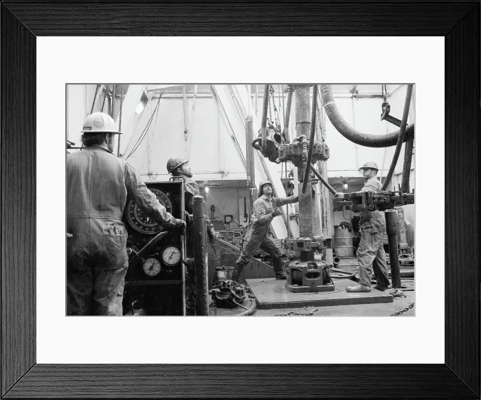 Framed Print : Men At Work On Drilling Rig Framed Print : Men At Work On Drilling Rig