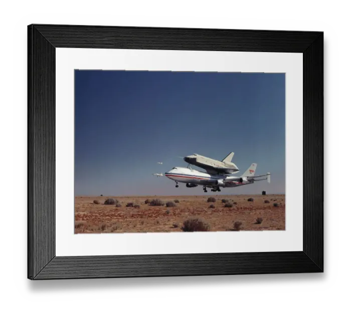 Framed Print : Space Shuttle Orbiter and Carrier Aircraft at Landing Framed Print : Space Shuttle Orbiter and Carrier Aircraft at Landing