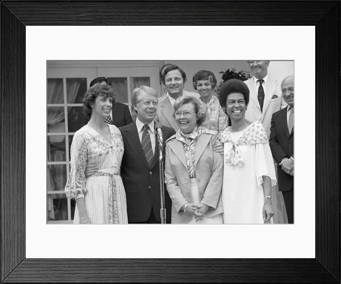Framed Print : President Carter and Three Women Framed Print : President Carter and Three Women