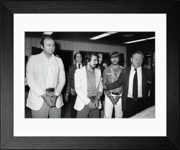 Framed Print : Handcuffed Hostage-Takers In New York Framed Print : Handcuffed Hostage-Takers In New York