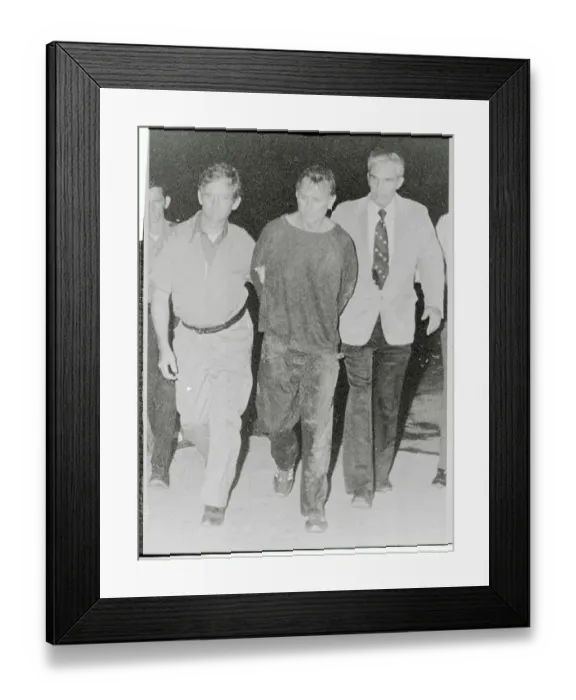 Framed Print : James Earl Ray Being Lead by Policemen Framed Print : James Earl Ray Being Lead by Policemen