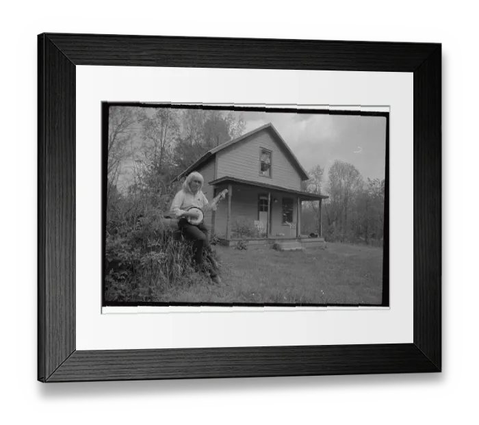 Framed Print : George Gardner Standing in Front of His Home