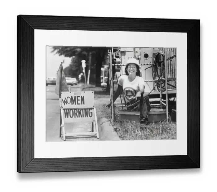 Framed Print : Woman Working For Phone Company Framed Print : Woman Working For Phone Company
