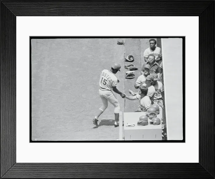 Framed Print : George Foster Giving Dusty Baker a Run for Baseball Framed Print : George Foster Giving Dusty Baker a Run for Baseball