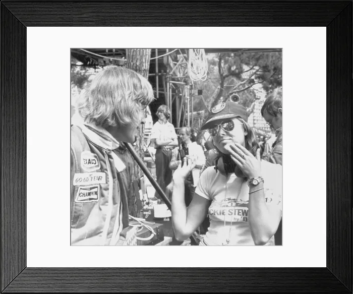 Framed Print : Princess Caroline and James Hunt Chatting Framed Print : Princess Caroline and James Hunt Chatting