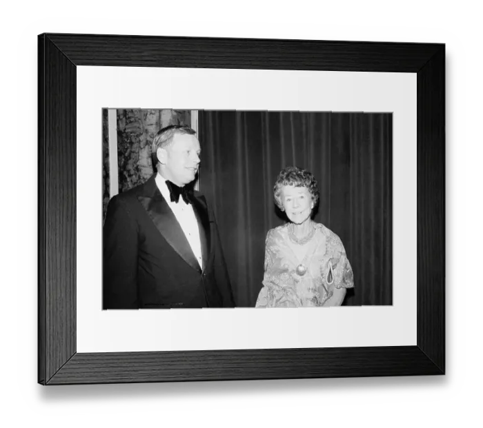 Framed Print : Anne Morrow Lindbergh Chatting with Guests at Banquet