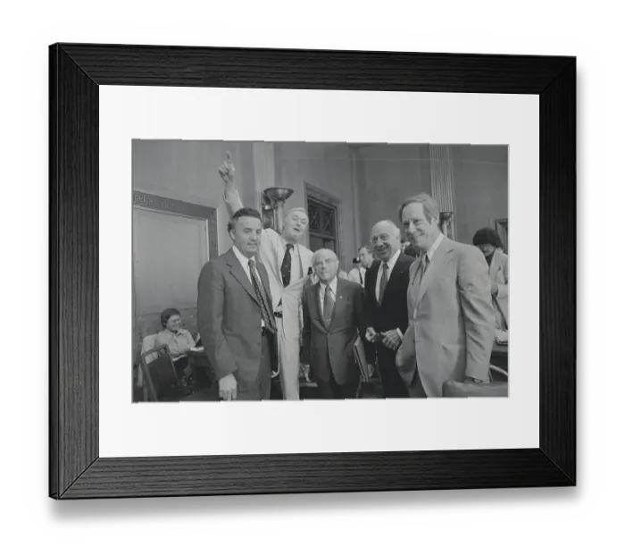 Framed Print : Daniel Moynihan and Others Posing Before Senate Meeting Framed Print : Daniel Moynihan and Others Posing Before Senate Meeting