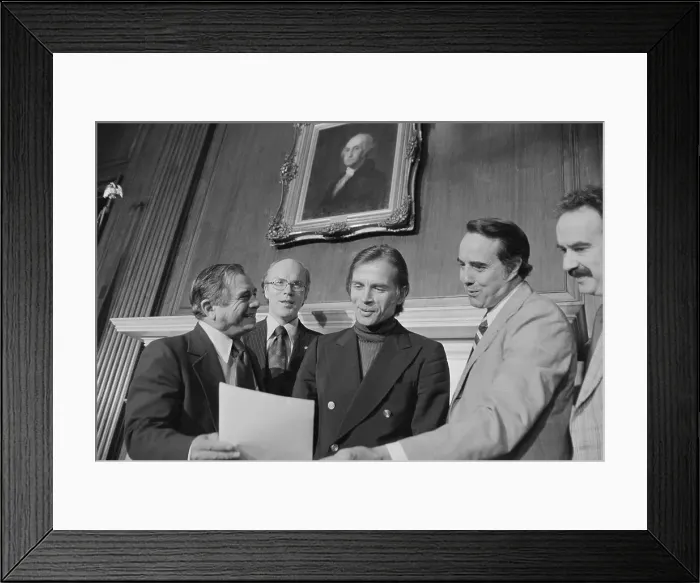 Framed Print : Rudolf Nureyev Conversing with Panel Members Framed Print : Rudolf Nureyev Conversing with Panel Members