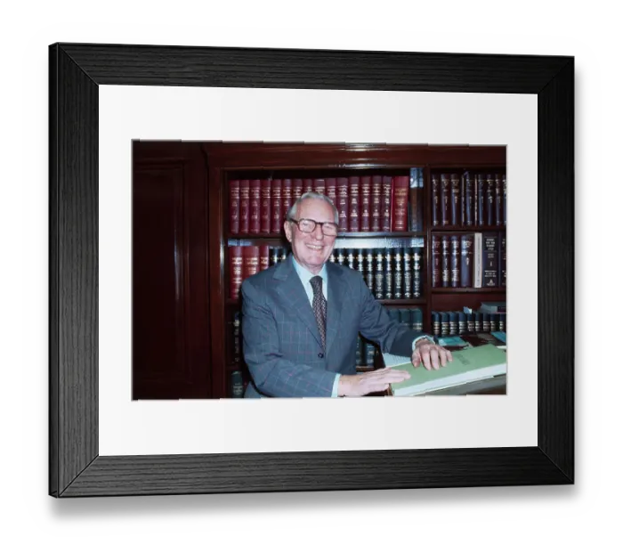 Framed Print : Judge Milton Pollack in His Chambers Framed Print : Judge Milton Pollack in His Chambers