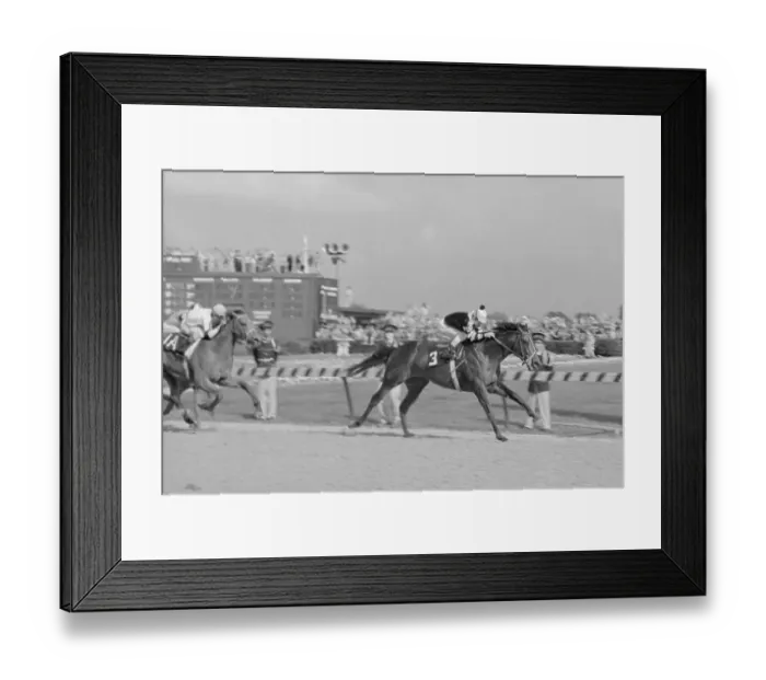 Framed Print : Seattle Slew Racing in Kentucky Derby