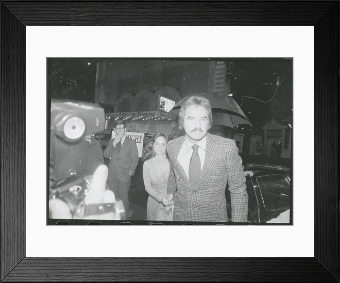 Framed Print : Entertainers Burt Reynolds and Sally Field Strolling into Theater Framed Print : Entertainers Burt Reynolds and Sally Field Strolling into Theater