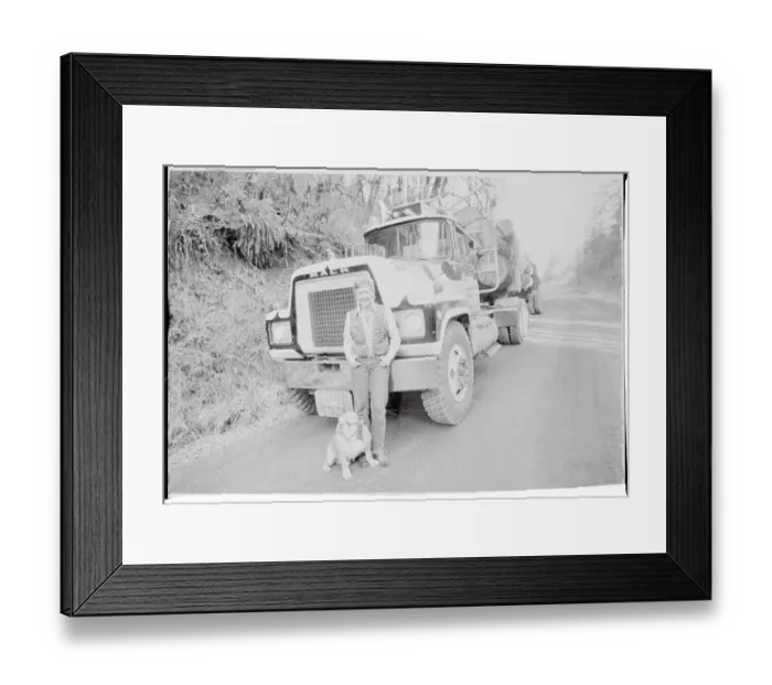 Framed Print : Donna John Poses With Her Bulldog Framed Print : Donna John Poses With Her Bulldog