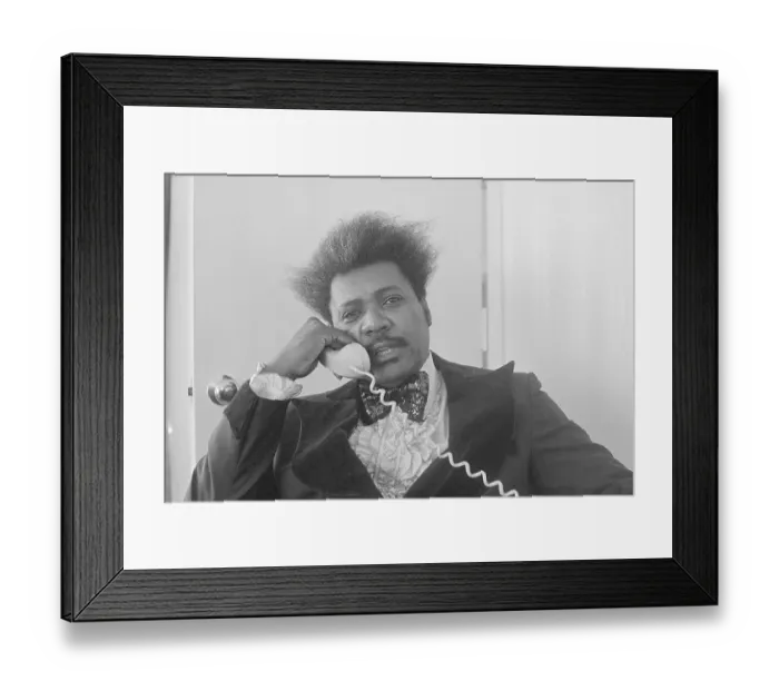 Framed Print : Don King Chatting on Telephone Framed Print : Don King Chatting on Telephone